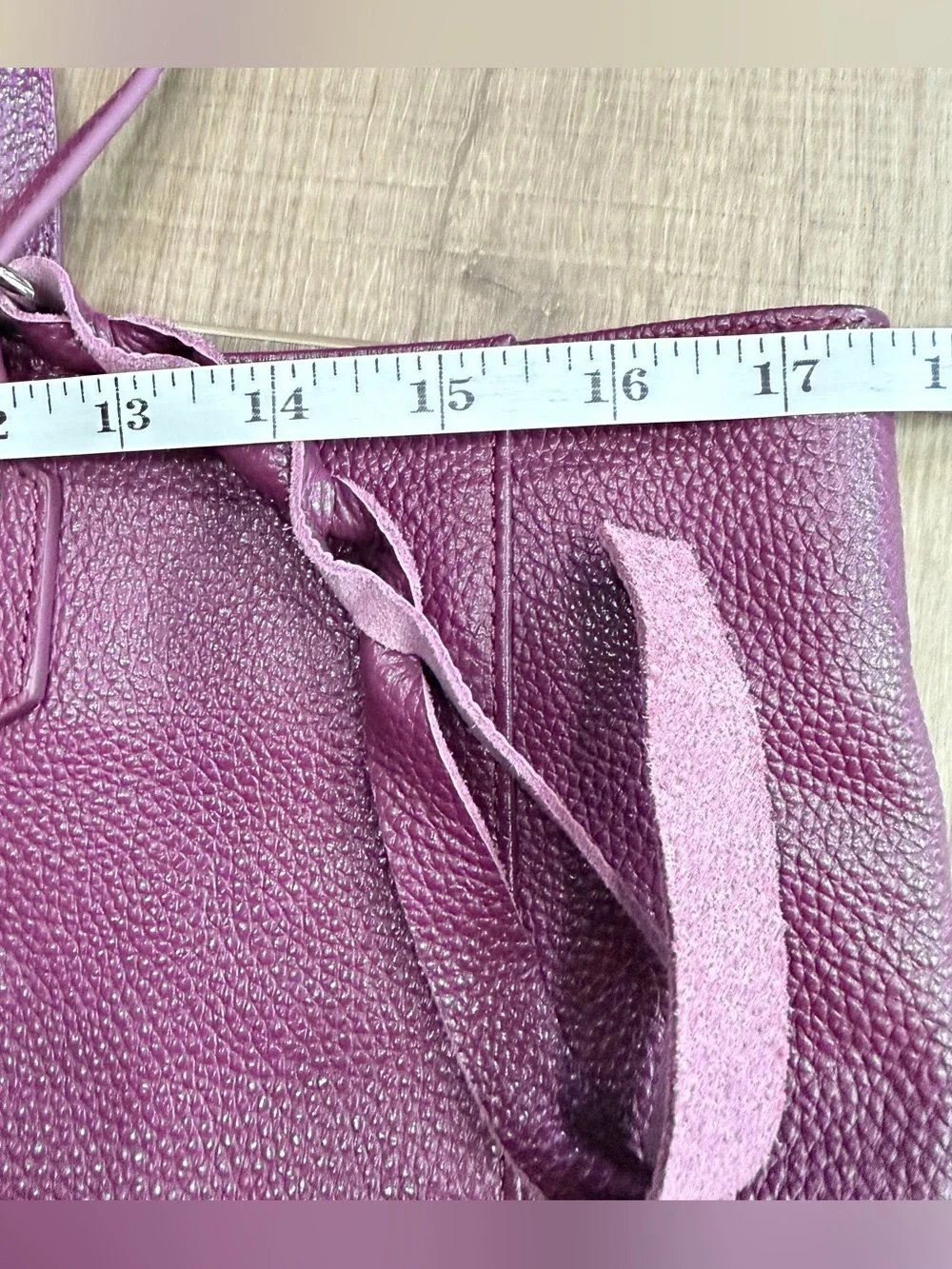 M.I.L.A. MILA Luxe Pebbled Leather Tote Bag Plum Made In Los Angeles NEW